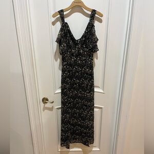 French Connection Hallie Floral Cold-Shoulder Maxi Dress Large